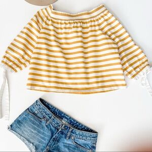 NWOT JCREW Striped long-sleeve off-the-shoulder top Size XLG2549